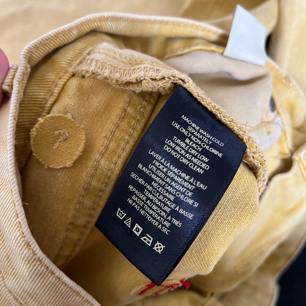 BDG Garment Dyed Baggy Fit Jeans Men's 28 x 30 Yellow Loose Y2K Skater High Rise - Picture 4 of 6